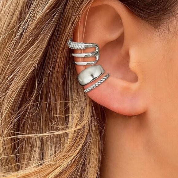 SET OF 3 :  Free People Non-Piercing Ear Cuffs Earrings - Picture 5 of 5